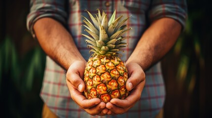 Poster - ripe natural pineapple fruit