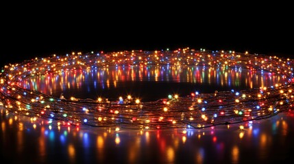 Wall Mural - mesmerizing circle of christmas lights