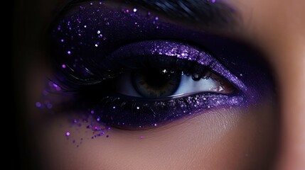 Poster - pigmentation dark purple glitter