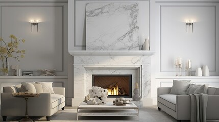 Wall Mural - cozy white gray marble