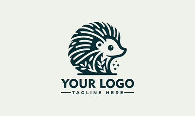 Sticker - Hedgehog vector logo porcupine logo illustration design in vector format