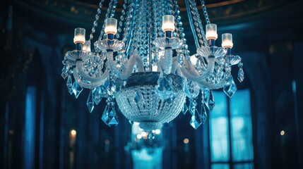 Canvas Print - ballroom light blue lights