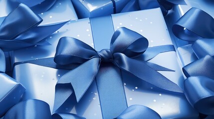 Canvas Print - tied blue bows