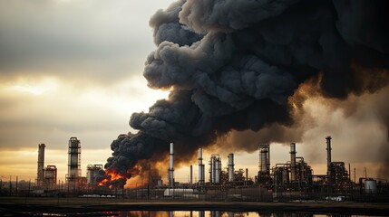 Wall Mural - environment oil refinery smoke