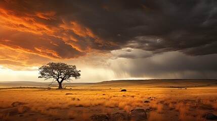 Canvas Print - foreboding storm light