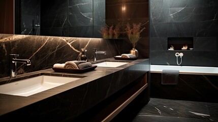 Wall Mural - elegant dark color marble