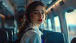 © buraratn - bus stewardess providing a friendly welcome to travelers on board
