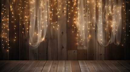 Poster - illuminated wood background lights