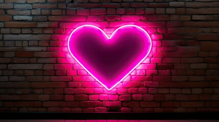 Poster - wall heart pink