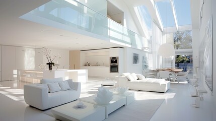 Wall Mural - living white interior home