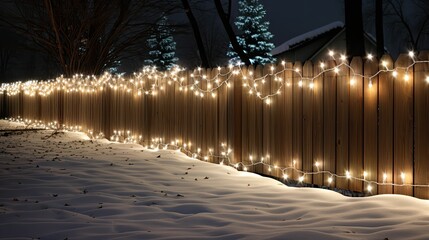 Sticker - glow white christmas lights border