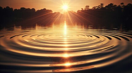 Poster - lake sun swirl