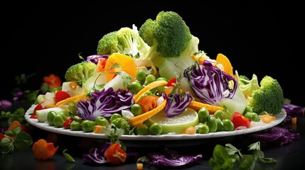 Canvas Print - medley cabbage broccoli fresh