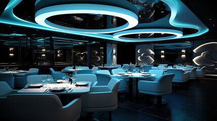 Wall Mural - high modern restaurant interior