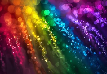 Canvas Print - Colorful and bright scene with a defocused bokeh effect representing festivity and fantasy in a dreamy gradient