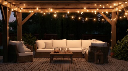 Wall Mural - festive white string lights