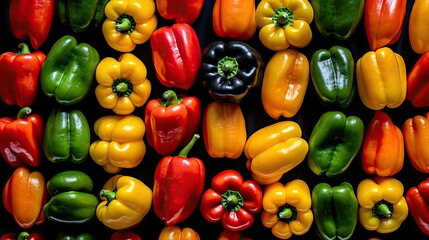 Wall Mural - black background pepper isolated