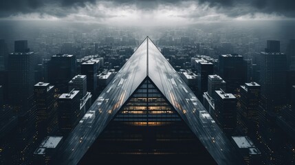 Canvas Print - cityscape grey triangle