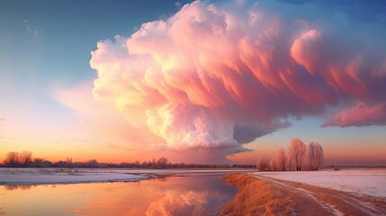 Canvas Print - sky pink cloud