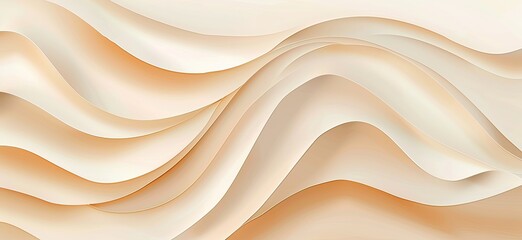 Poster - This image portrays organic waves with a smooth, flowing design in neutral tones, conveying a sense of calm and elegance