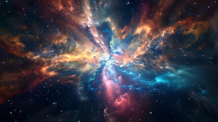 Wall Mural - beautiful colorful nebula in space IN HIGH RESOLUTION