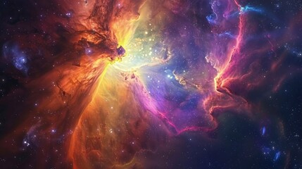 Wall Mural - beautiful colorful nebula in space