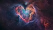 beautiful heart-shaped nebula with vivid colors