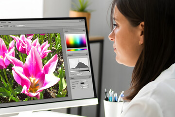 Wall Mural - Graphic Designer Artist Working
