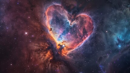 Wall Mural - large heart-shaped nebula in space with real colors in high resolution and high quality. space concept, astronomy