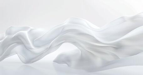 Sticker - The elegance of smooth waves in white fabric conveys purity and softness, invoking a sense of calm and luxury