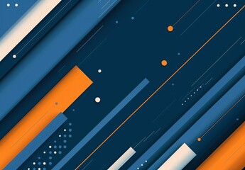 Poster - A digital abstract piece featuring dynamic patterns with blue and orange geometry, reflecting an exciting and energetic feel