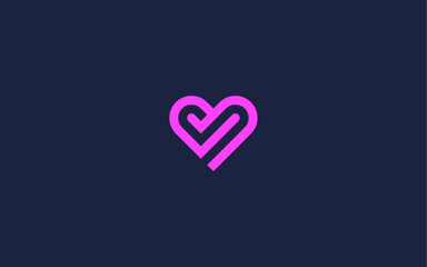 letter v with love logo icon design vector design template inspiration