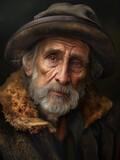 Fototapeta  - Portret starszego mężczyzny z siwą brodą.