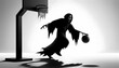 © Onn Tara - Halloween Collection ghost character playing basketball