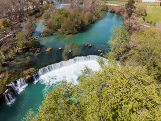 Wall Mural - Aerial View of Manavgat Waterfall Captured by Drone, Antalya, Turkey