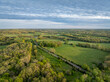 Missouri countryside along the Bourbeuse River new Rosebud, springtime aerial view
