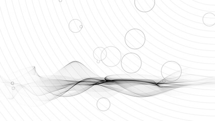 Wall Mural - abstract background made of wave lines and circles