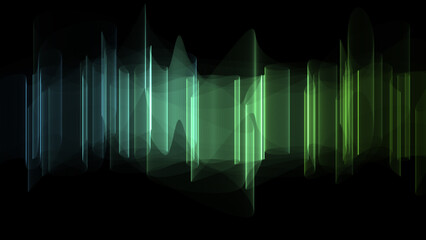 Wall Mural - abstract sound waves on black background