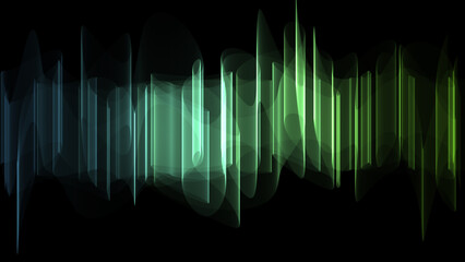 Wall Mural - abstract sound waves on black background