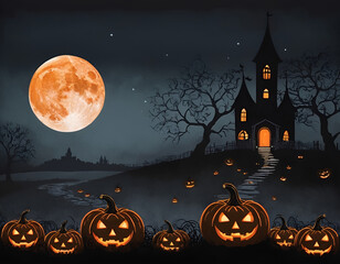 halloween background with pumpkin