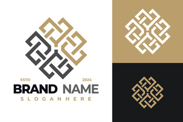 Letter H Ornament Knot logo design vector symbol icon illustration