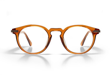 transparent eyeglasses isolated on a checkered background