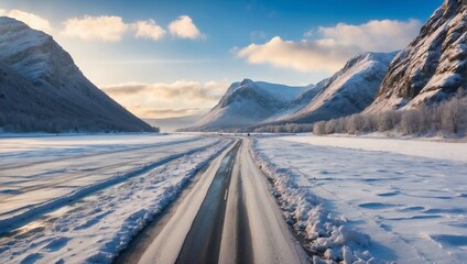 Canvas Print - track in the mountains