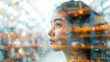 © Gohgah - Smart Logistics Evolution: Women in Double Exposure with Warehouse, AI, and IoT Integration
