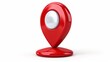 Red maps marker icon white background 