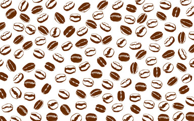 Coffee beans pattern background. coffee beans background. Coffee beans wallpaper. Coffee Beans Illustration for packaging. 