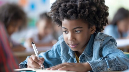 Sticker - A Young Student Studying Diligently