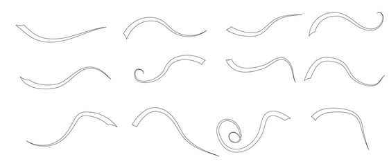 Wall Mural - Swoop and swish  black  vector line  on white background. Swoop and swish with swirl tail. vector illustration.