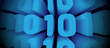 3D blue digital binary code background. Abstract futuristic binary code. Vector illustration