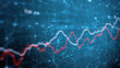 Modern abstract business network blue and red graph lines with network data. Selective focus used.	 Illustration background.
